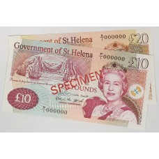 ST HELENA 2004 . TEN 10 and TWENTY 20 POUND BANKNOTES . SPECIMEN